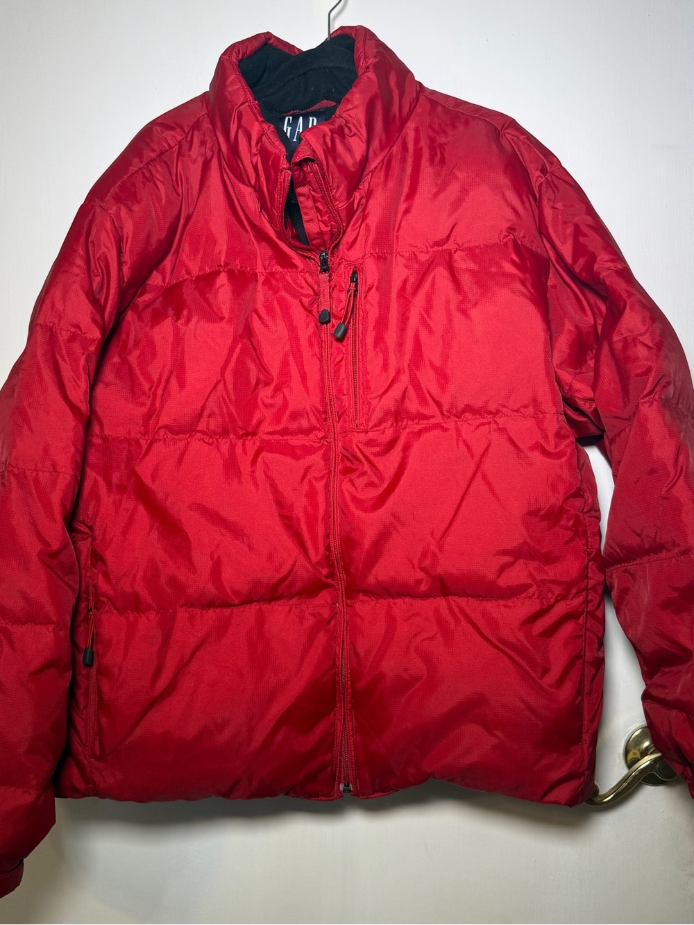 GAP Red Puffer Quilted Jacket Mens Large Winter Snow